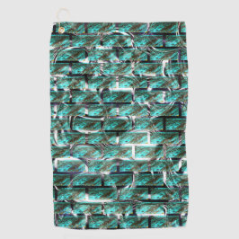 Lichtblau, Blasen in Gitter oder Ziegelwand Golfhandtuch