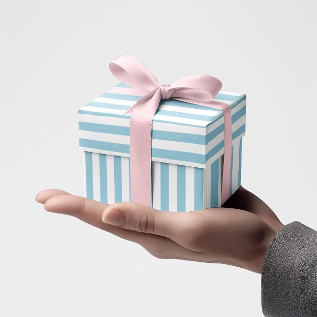 Lichtblau gestreiftes Muster Geschenkpapier (Light Blue Stripes Wrapping Paper)