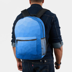 Lichtblau Gradient Geometrisches Mesh Muster Bedruckter Rucksack