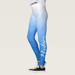 Lichtblau Gradient Geometry Mesh Muster Name Leggings