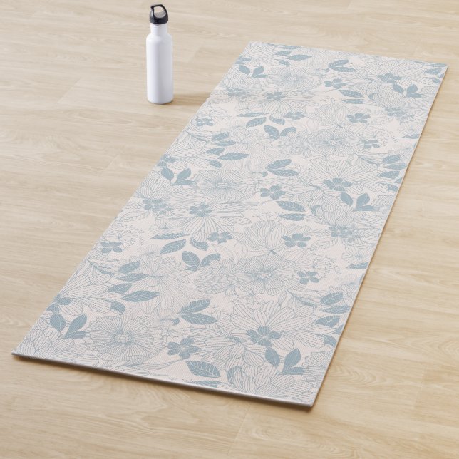 Lichtblau-graues Muster für Vintage Blume Yogamatte (Beispiel)