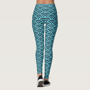 Lichtblau Symmetrisches Muster Leggings