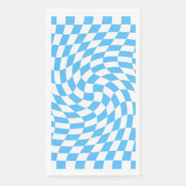 Lichtblau und weiß kariertes Prüfbrett-Muster Serviette