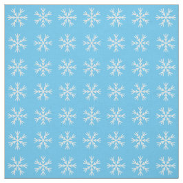 Lichtblau-weiße Schneeflockenmuster Stoff
