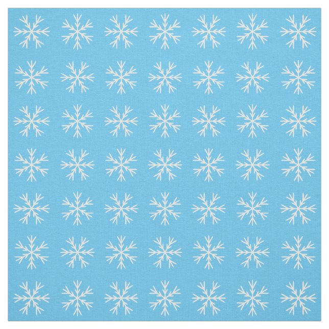 Lichtblau-weiße Schneeflockenmuster Stoff (Muster)