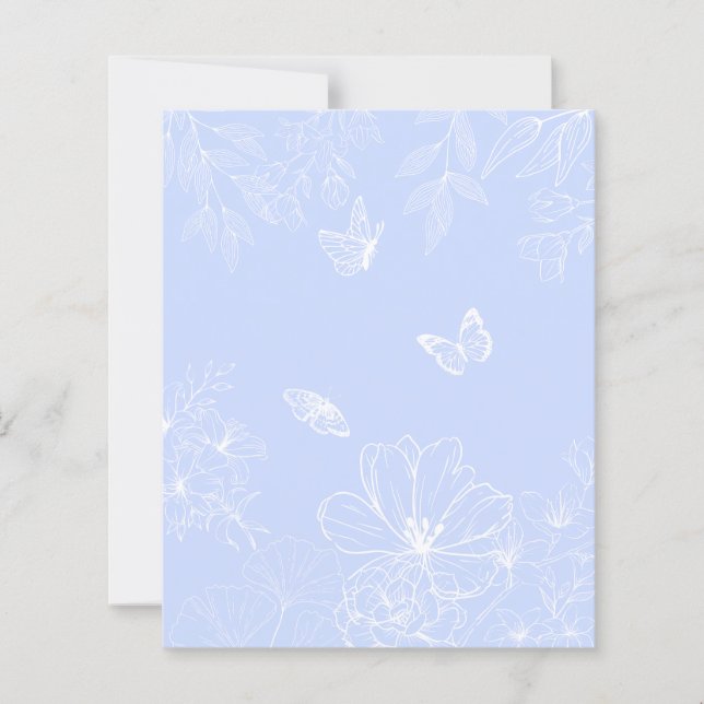 Lichtblaue Blumenmuster, floral, Minimalistisch (Vorderseite)