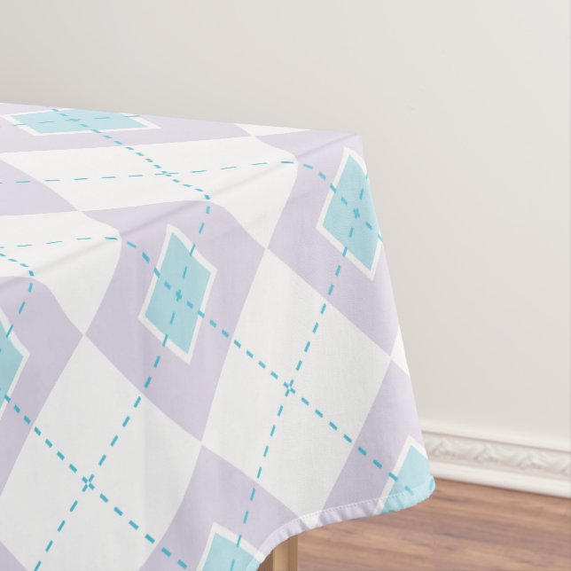 Lichtblaue und Lila Raute Tischdecke (Beispiel)