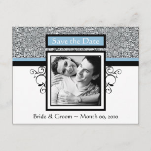 Lichtblaue und schwarz Save the Date Fotokarten