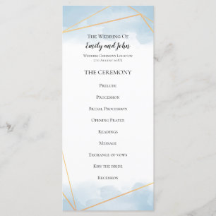 Lichtblaue Wasserfarbe Gold Geometrische Linienhoc Programm