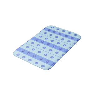 Lichtblaues dunkles blaues Blume-Muster Badematte