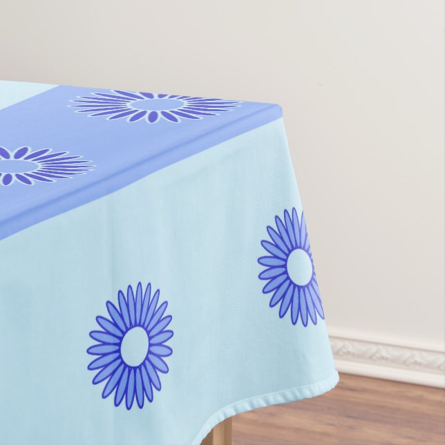 Lichtblaues dunkles blaues Blume-Muster Tischdecke (Beispiel)