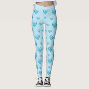 Lichtblaues Herz-Muster Leggings
