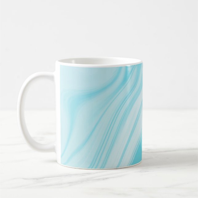 Lichtblaues Marmormuster Kaffeetasse (Links)