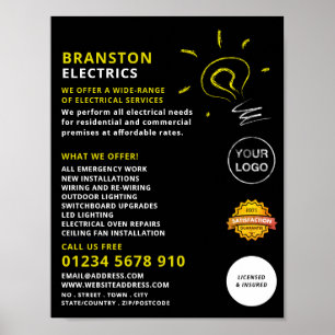 Lichtblitzdesign, elektrische Werbung Poster