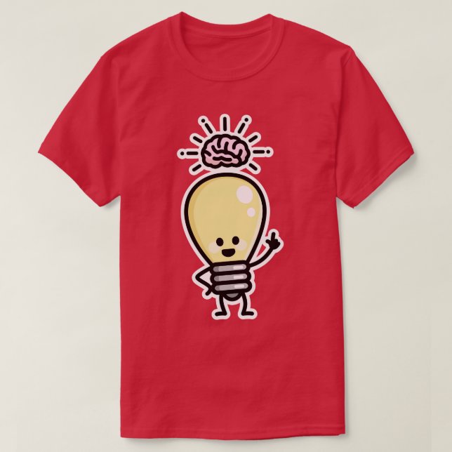 Lichtblitzidee Gehirne kreative Genialität lustige T-Shirt (Design vorne)