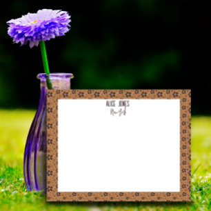 Lichtbraune Muster natürliche Blume Notizblock