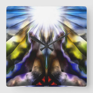 Lichtbruch Quadratische Wanduhr