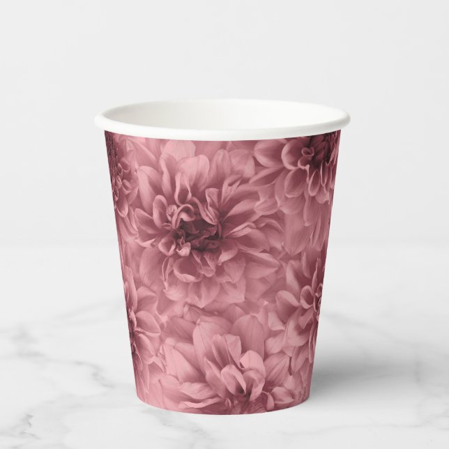 Lichtcluster Mauve Dahlias Pappbecher (Vorderseite)