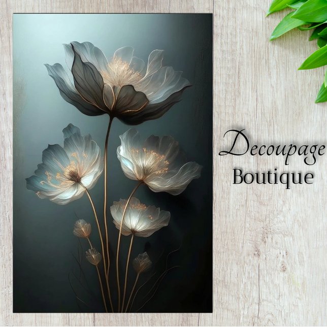 Lichtdurchlässige Blume Seidenpapier (Luminous Translucent Flowers Decoupage Tissue Paper)