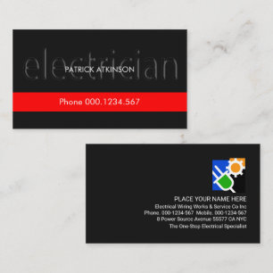 Lichtdurchlässige elektrische Signatur Rote Schich Visitenkarte