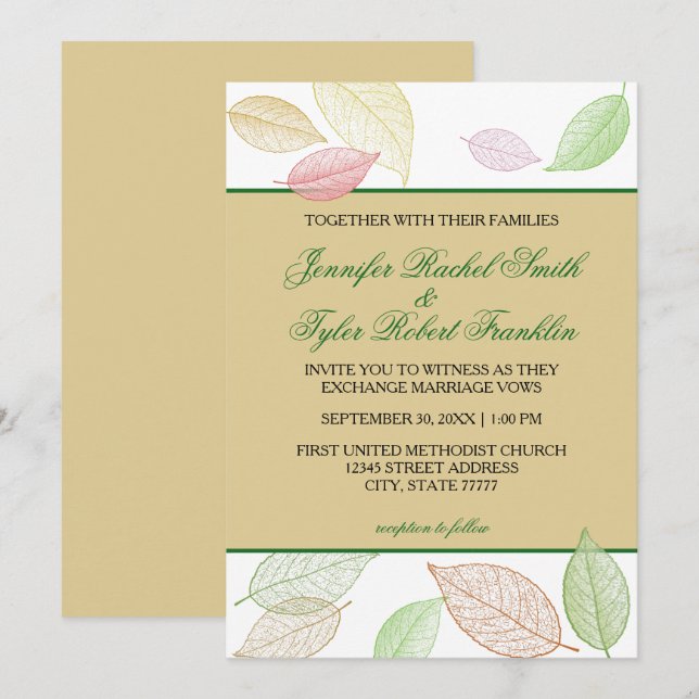 Lichtdurchlässige Herbstlaube - Einladung zur Hoch (Vorne/Hinten)