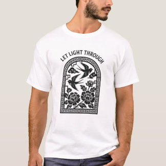Lichtdurchlässiges Schwalben-Panel-T-Shirt T-Shirt