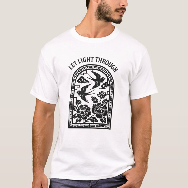 Lichtdurchlässiges Schwalben-Panel-T-Shirt T-Shirt (Vorderseite)