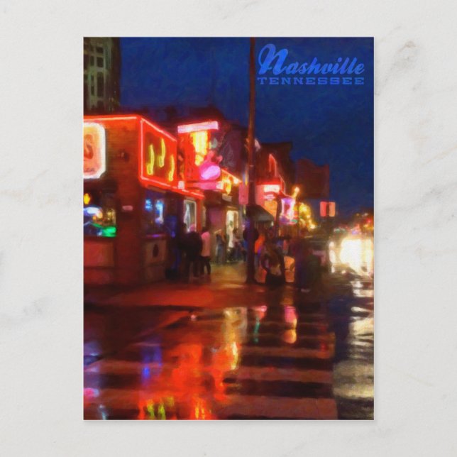 Lichter am Broadways Nashville Tennessee - Postkar Postkarte (Vorderseite)
