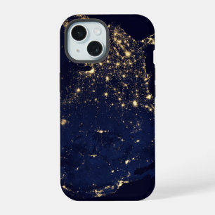 Lichter der Städte der Vereinigten Staaten bei Nac iPhone 15 Hülle