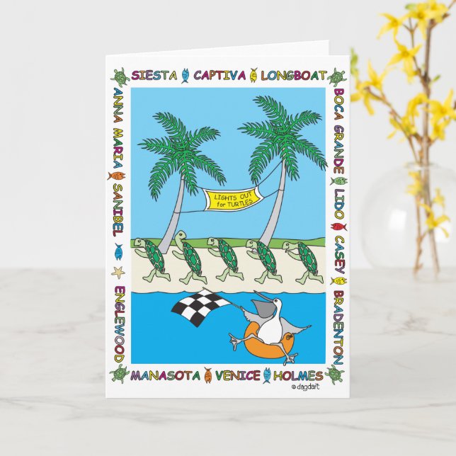 Lichter für Schildkröten - Blanke Karte (Gelbe Blume)