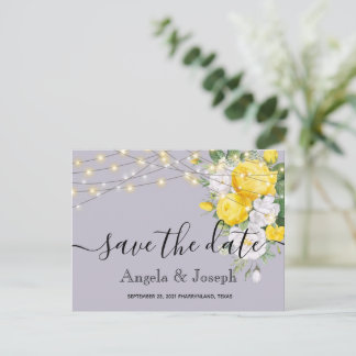 Lichter Gelbblume Save the Date Ankündigungspostkarte