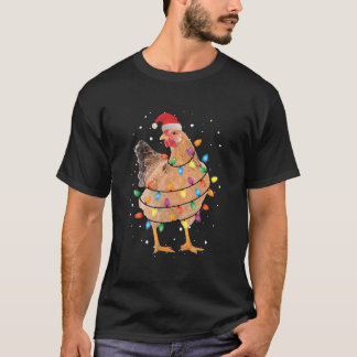 Lichter-Huhn-Santa-Baum-Huhn T-Shirt