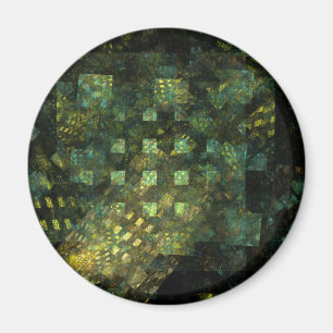 Lichter im Abstrakten Art Round Magnet der Stadt