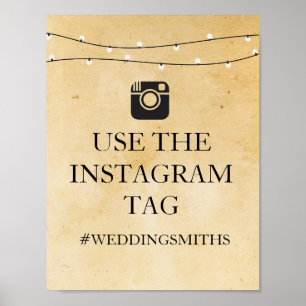Lichter Instagram-Schild rustikale Hochzeitsfeier Poster