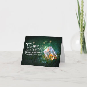 Lichter Mason-Glas träumerische Hochzeit Danke-Kar Dankeskarte
