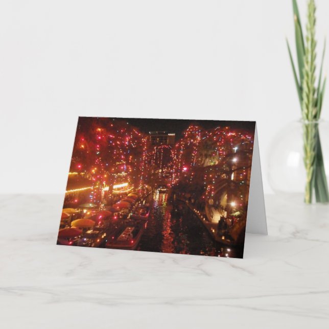 Lichter San Antonio Riverwalk Feiertagskarte (Vorderseite)