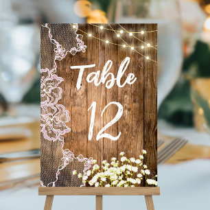 Lichter, Spitze und Babyatem-Hochzeitstisch aus Ho Tischnummer