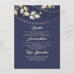Lichter Tree Blätter Elegante Hochzeitdetails einf Begleitkarte