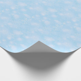 Lichter u. Schneeflocken, lt Blue - Weihnachten Geschenkpapier