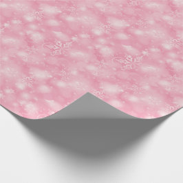 Lichter u. Schneeflocken, Rosa - Weihnachten Geschenkpapier