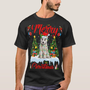 Lichter Weihnachtsbaum Santa Sibirischer Husky Hun T-Shirt