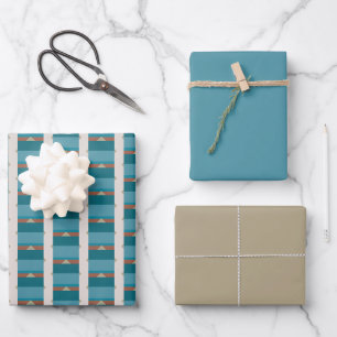 Lichterdige Töne und Blau Geschenkpapier Set