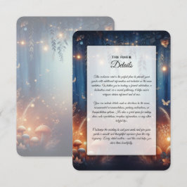 Lichterfee und mondbeschienene Wald-Magie-Hochzeit Begleitkarte