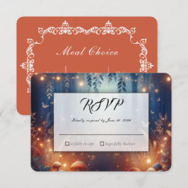 Lichterfee und mondbeschienene Waldmagie RSVP Karte