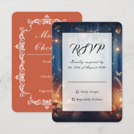 Lichterfee und mondbeschienener Waldzauber RSVP Karte