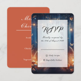 Lichterfee und mondbeschienener Waldzauber RSVP Karte