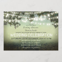 Lichterfolge rustikale Hochzeitseinladung