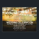 Lichterfolge rustikale Hochzeitseinladung Einladung<br><div class="desc">Vintage Hochzeitseinladungen mit Lichterketten an den Zweigen des alten Baumes und romantische farbenfrohe Feld mit Wäldern im weiteren Horizont. Niedliche stilvolle und kreative Hochzeitseinladung für Hochzeiten auf dem Lande, Hochzeiten im Garten, Hochzeiten im Herbst. Bitte kontaktieren Sie mich, wenn Sie Hilfe bei der Anpassung benötigen oder eine individuelle Farbanfrage haben....</div>