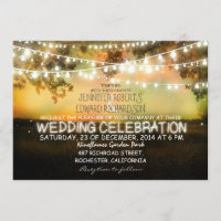 Lichterfolge rustikale Hochzeitseinladung