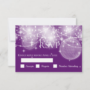 Lichterfolge und Hochzeitskarte RSVP Karte
